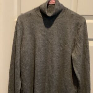 Gray Men's Sweater, turtleneck, Italian merino wool